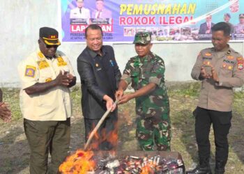 Polresta Kota Sorong dan Bea Cukai Musnahkan 960.000 Batang Rokok Ilegal