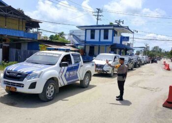 Polres Sarmi Polda Papua Kawal Pendistribusian Hasil Rekapitulasi Suara Tingkat Kabupaten Ke KPU Provinsi Papua