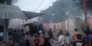 Polres Jayapura  Tangani Kasus Kebakaran Pasar Baru Sentani