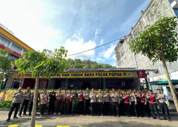 Kaopsda Papua Cek Pos Pengamanan, Pastikan Kesiapan Personel Amankan Natal dan Tahun Baru