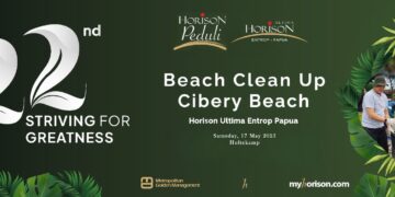 Horison Ultima Entrop Gelar Aksi Bersi – Bersi di Pantai Cibery Holtrkamp Dalam Rangka 22nd MGM Anniversary Bertema ST2ivingForG2eantness