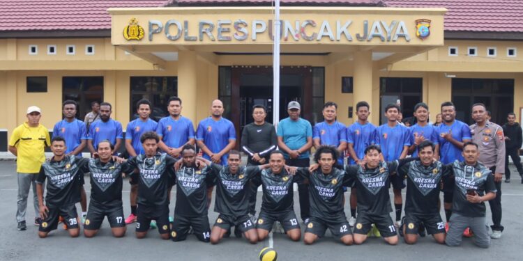 Semarak HUT Bhayangkara Ke-79, Sat Reskrim Polres Puncak Jaya Sabet Juara Pertama Turnamen Gawang Mini
