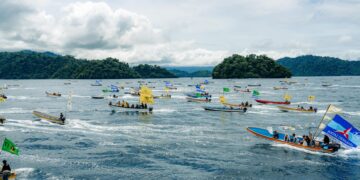 Konvoi Ratusan Speed Boat Sambut Kedatangan MDF di Kepulauan Yapen