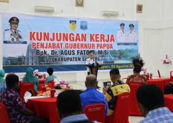 Pj Gubernur Papua Agus Fatoni Ajak Masyarakat Supiori Jaga Iklim Kondusif dan Sukseskan PSU 6 Agustus