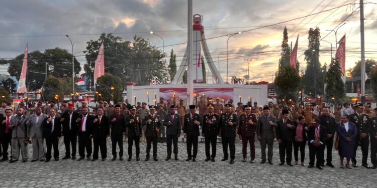 Upacara Taptu Memperingati Kemerdekaan Republik Indonesia ke-80 di Kabupaten Nabire