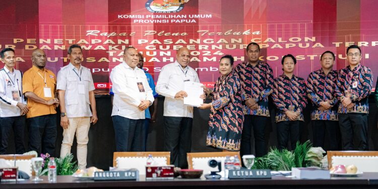 Mari-Yo Ditetapkan KPU Sebagai Gubernur dan Wakil Gubernur Papua Terpilih di PSU