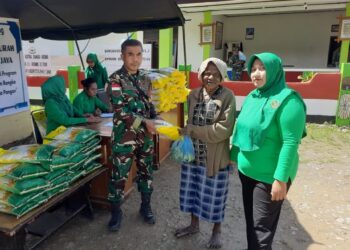 Meriahkan HUT TNI ke-80, Kodim 1713/Lanny Jaya Gelar Gerakan Pangan Murah Bersama BULOG