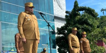 Apel Gabungan Perdana Gubernur dan Wagub Provinsi Papua di Lingkungan Pemprov Papua