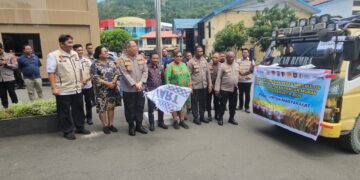 Dalam rangka Pengendalian stabilitas harga beras, Polda Papua Salurkan 165 Ton Beras Lewat Gerakan Pangan Murah di Tiga Provinsi.