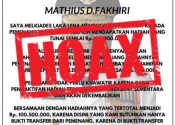  Waspada Penipuan! Pemprov Papua Tegaskan Surat “Giveaway” Gubernur Papua Mathius D. Fakhiri Adalah Hoaks