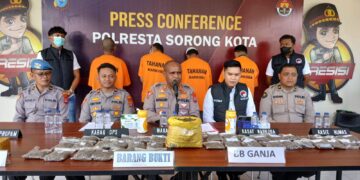 Polresta Sorong Kota Menggagalkan Peredaran Narkotika, 1,7 Kg Ganja dan Shabu Dimusnahkan